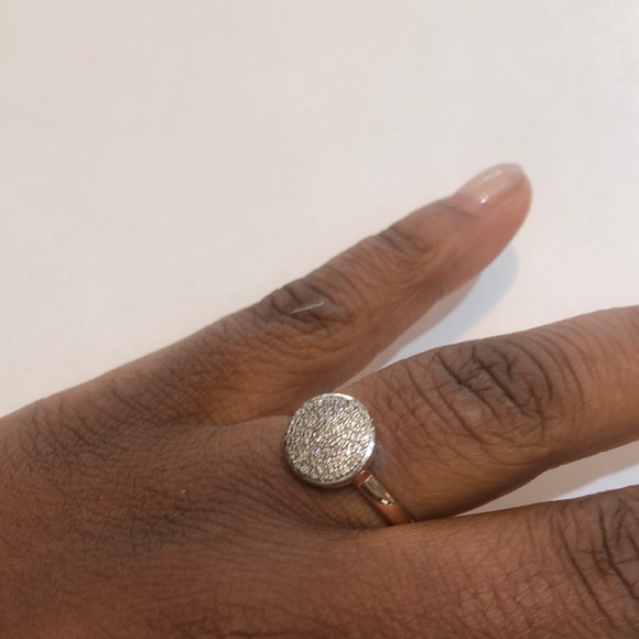 Silver rose gold with diamond ring. - Picture 5 of 7